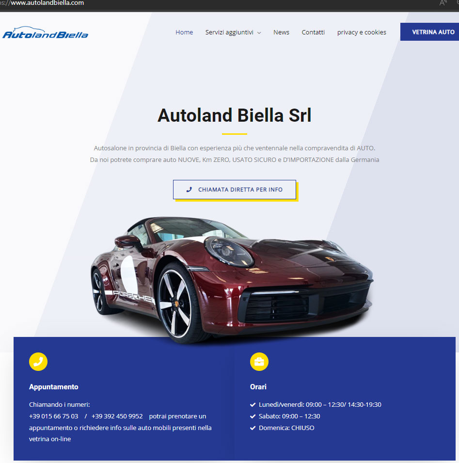 Autoland Biella: nuovo sito